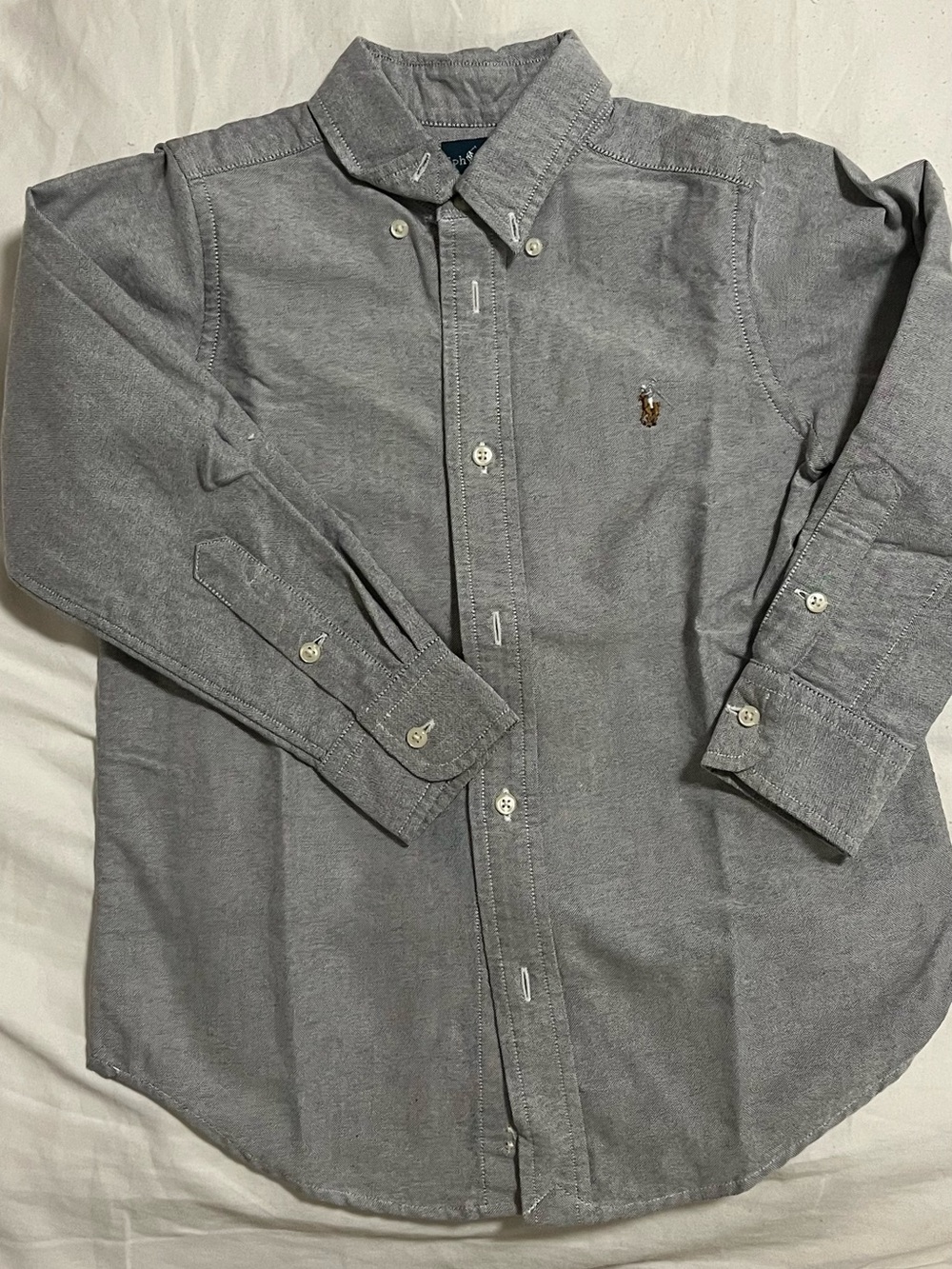 Polo by Ralph Lauren Gray Oxford Button-Down Shirt - Kids